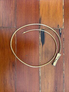 70s 80s Vintage Disco Glam Gold Tone Metal Stretch Snake Chain Belt with Buckle